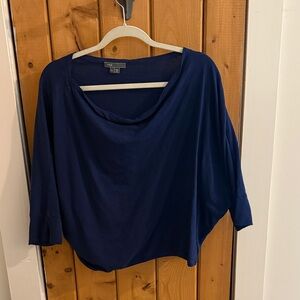 Vince Deep Blue Dolman Sleeve Boatneck Top